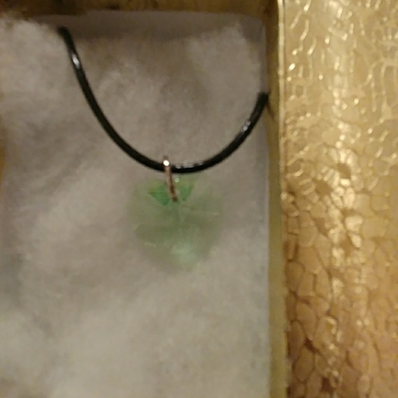 Meadow Green Crystal Heart Necklace - Picture 7 of 8